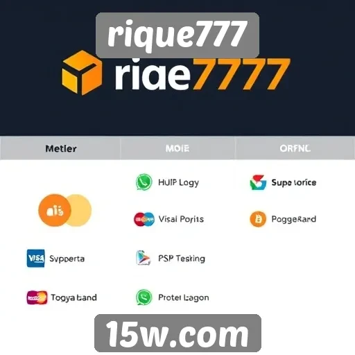Métodos de pagamento disponíveis no rique777