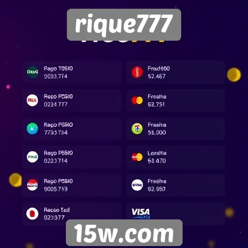 Opções de pagamento disponíveis no rique777